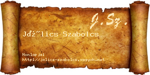Jálics Szabolcs névjegykártya